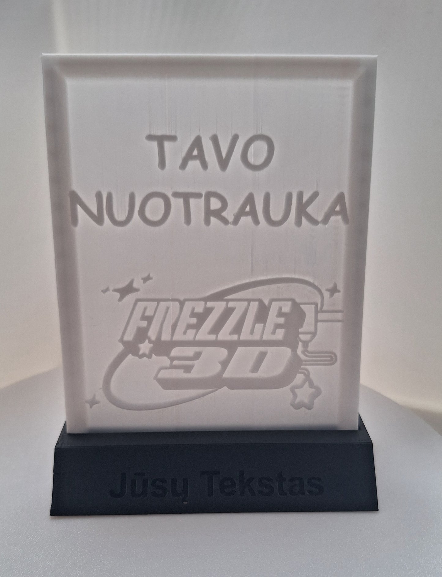 Lithophane Custom Nuotrauka Be Apšvietimo Juodas Rėmelis