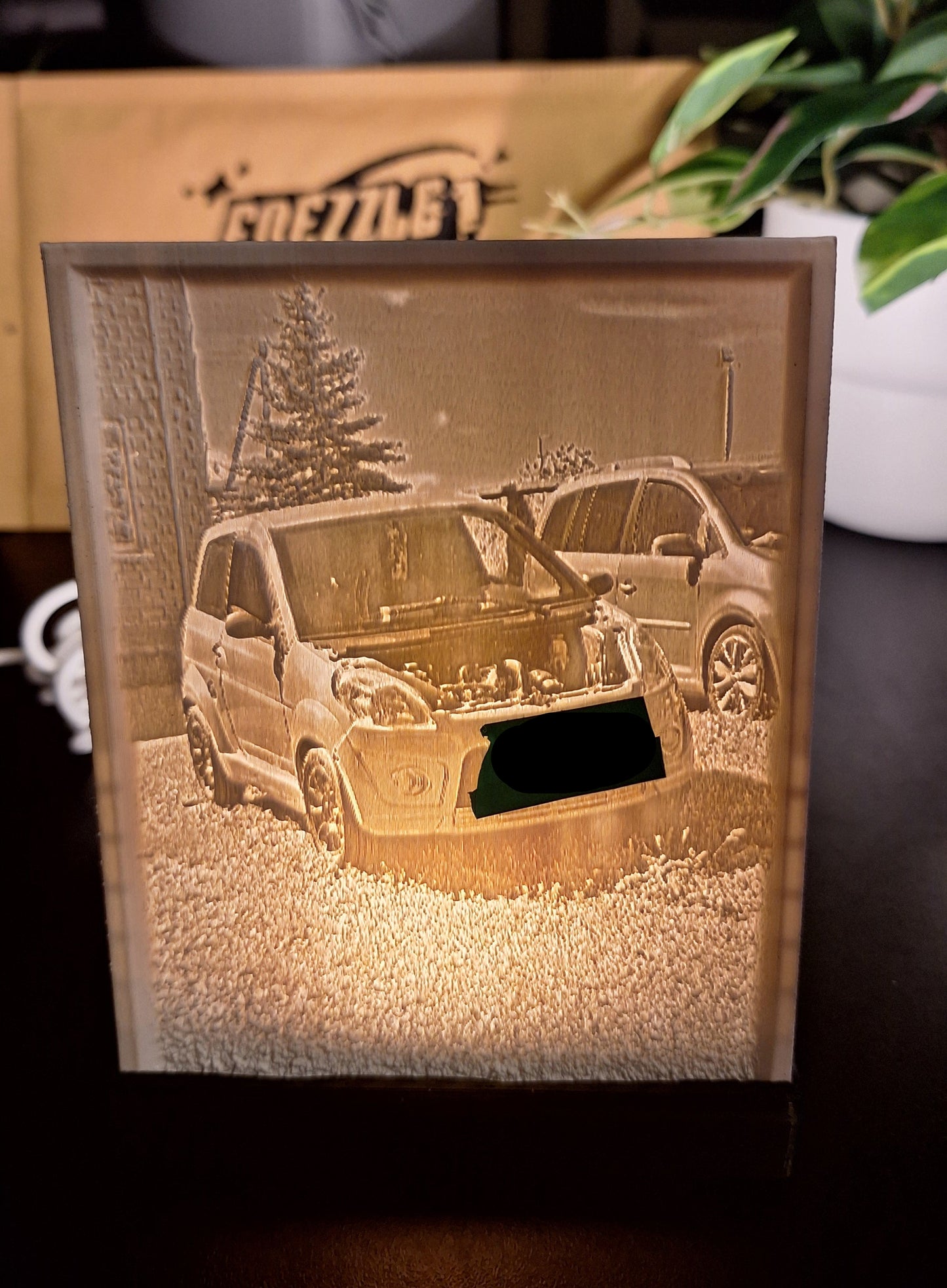 Lithophane Custom Nuotrauka Su Apšvietimu, Juodas Rėmelis