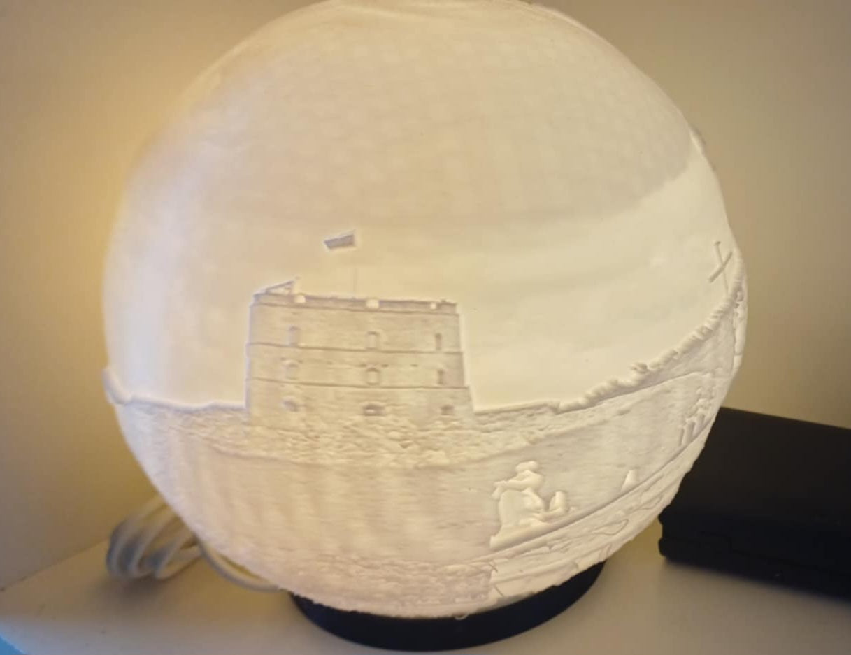 Gedimino Lithophane Pilis Lemputė