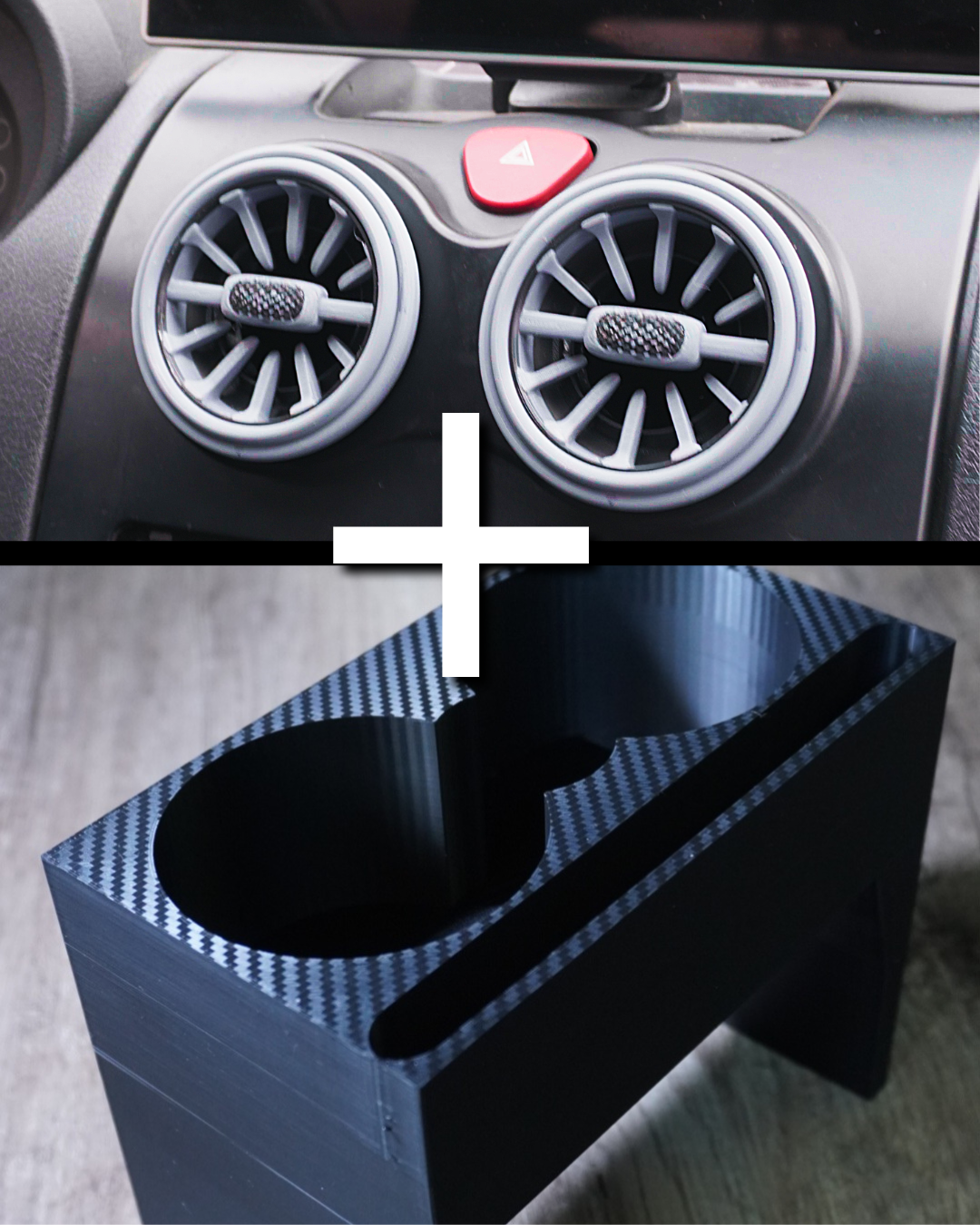 Puodelių Laikyklis + Mercedes Oro Angos (Viskas Micro Car)