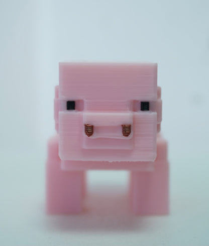 Minecraft Pig Keychain