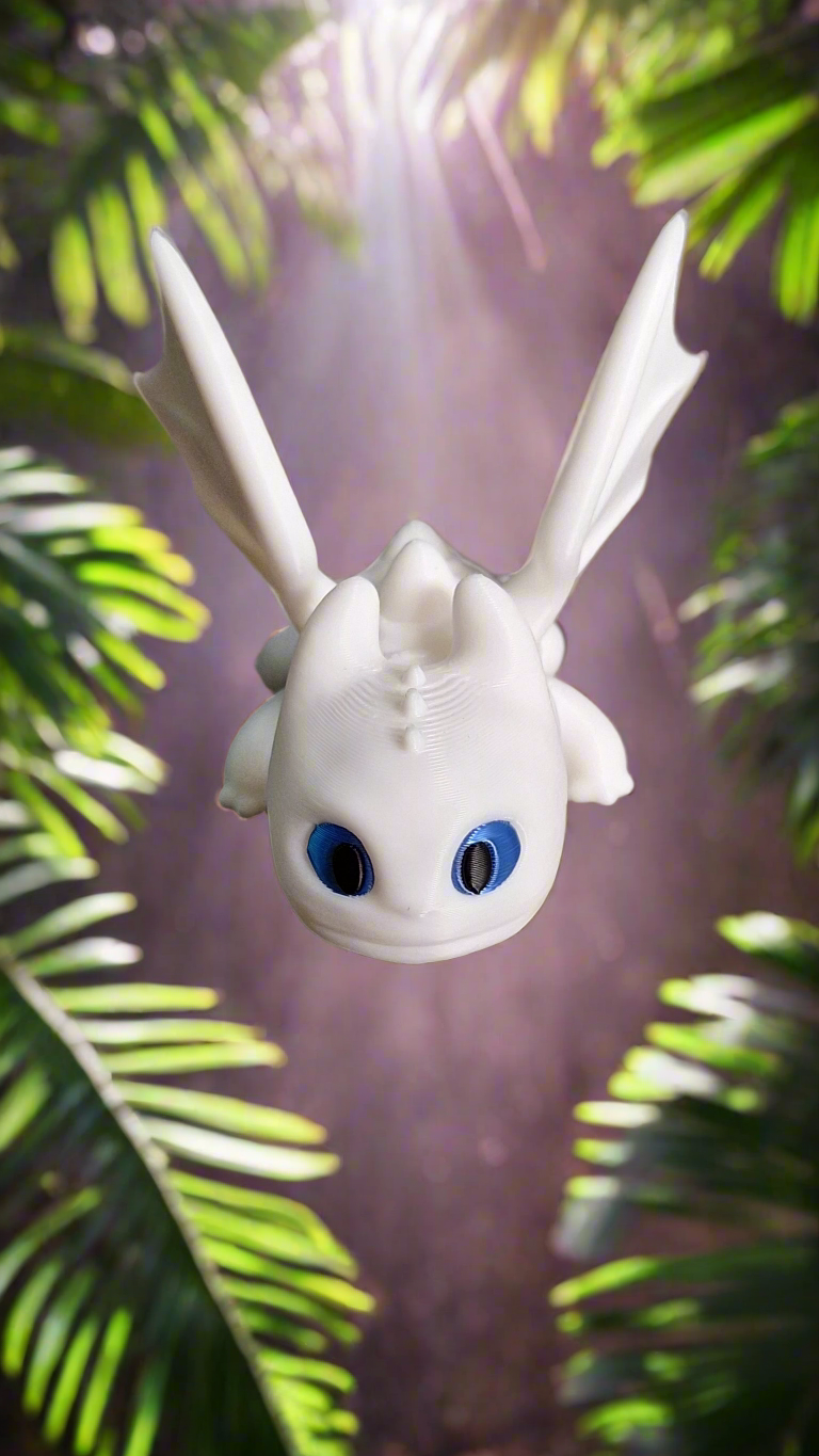 Small White Dragon Keychain