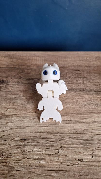 Small White Dragon Keychain
